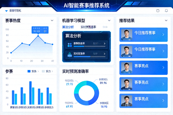 AI 智能赛事推荐系统界面示意图 - 数据可视化与算法分析